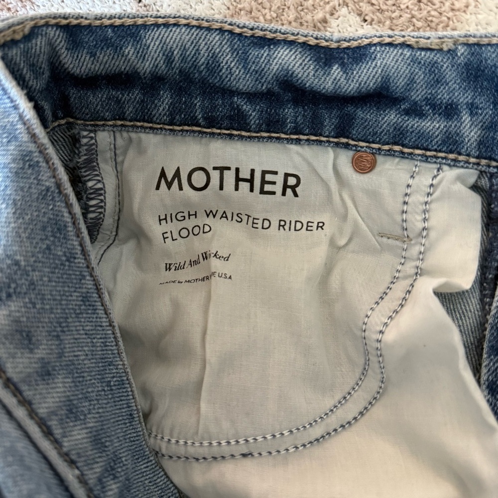 Mother Denim size 28 High Waisted Rider Flood In Wild And Wicked Jeans - Picture 11 of 11